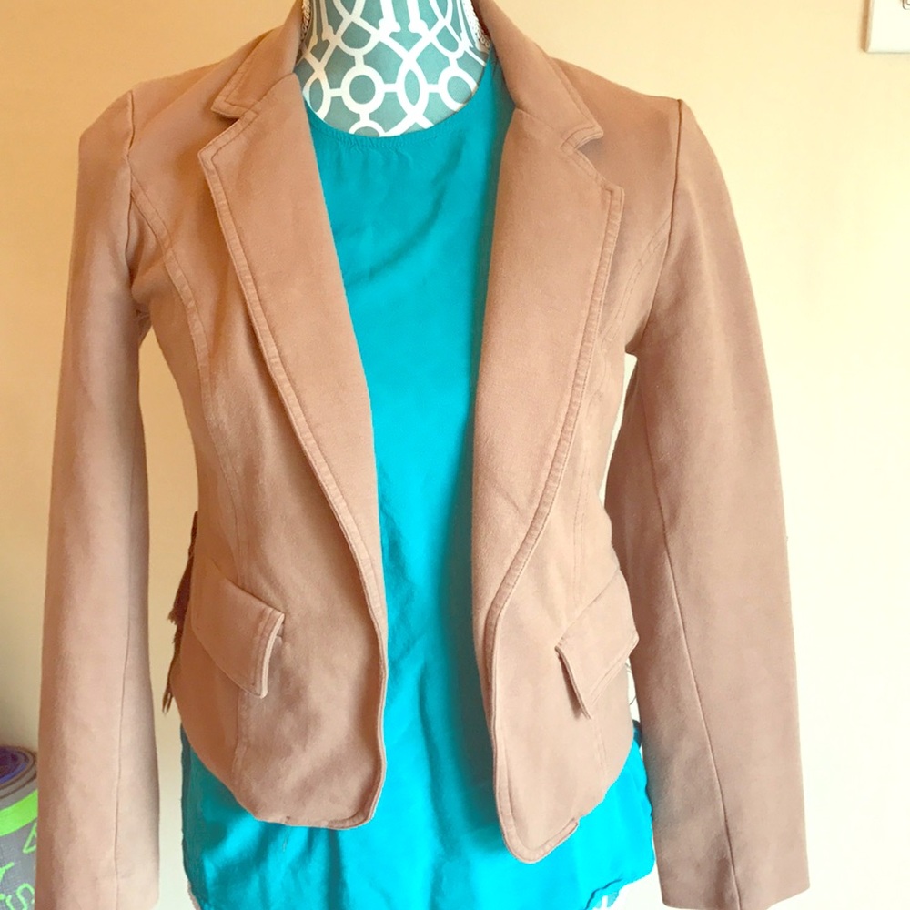 Monrow Women's Pleated Back Tan Jacket